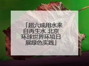 超六成用水来自再生水 北京环球世界环境日展绿色实践
