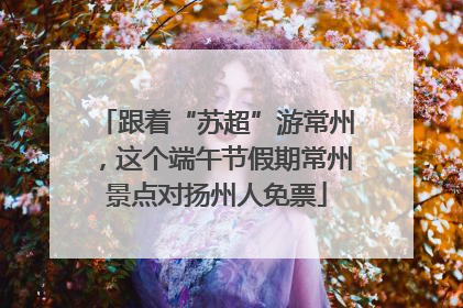 跟着“苏超”游常州，这个端午节假期常州景点对扬州人免票