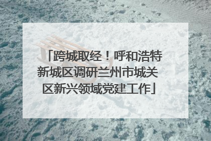跨城取经！呼和浩特新城区调研兰州市城关区新兴领域党建工作
