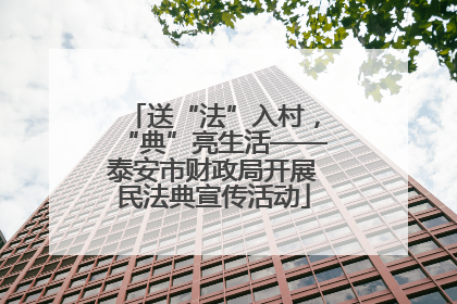 送“法”入村，“典”亮生活——泰安市财政局开展民法典宣传活动