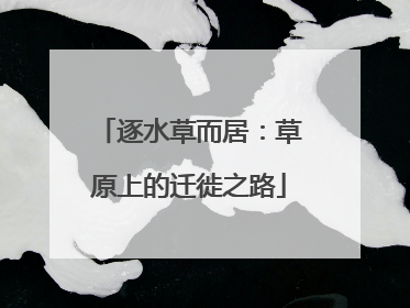 逐水草而居：草原上的迁徙之路