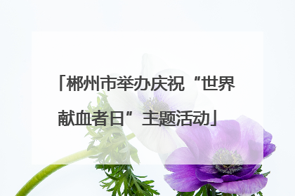 郴州市举办庆祝“世界献血者日”主题活动