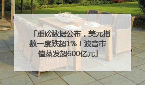 重磅数据公布，美元指数一度跌超1%！波音市值蒸发超600亿元