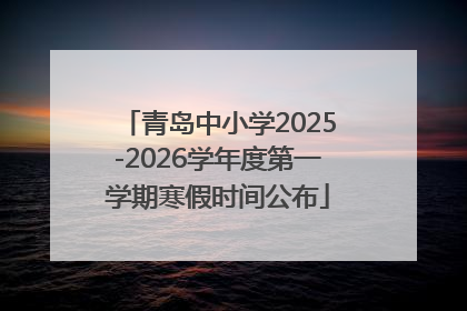 青岛中小学2025-2026学年度第一学期寒假时间公布