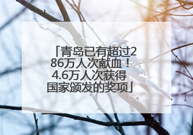 青岛已有超过286万人次献血！4.6万人次获得国家颁发的奖项