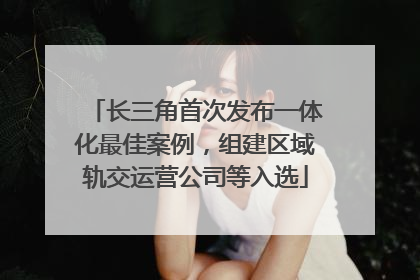 长三角首次发布一体化最佳案例，组建区域轨交运营公司等入选