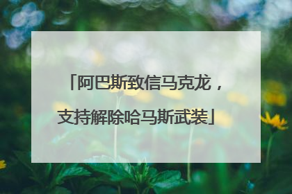 阿巴斯致信马克龙，支持解除哈马斯武装