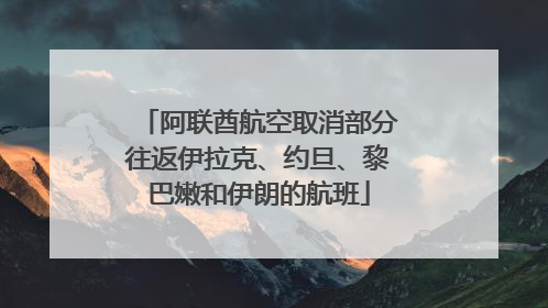阿联酋航空取消部分往返伊拉克、约旦、黎巴嫩和伊朗的航班