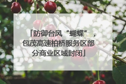 防御台风“蝴蝶”，包茂高速柏桥服务区部分商业区域封闭