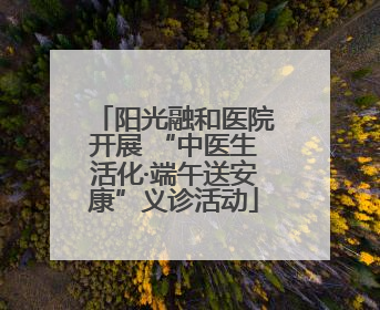 阳光融和医院开展 “中医生活化·端午送安康”义诊活动