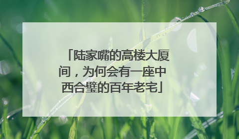 陆家嘴的高楼大厦间，为何会有一座中西合璧的百年老宅