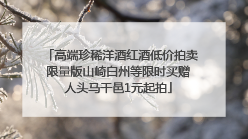 高端珍稀洋酒红酒低价拍卖 限量版山崎白州等限时买赠 人头马干邑1元起拍