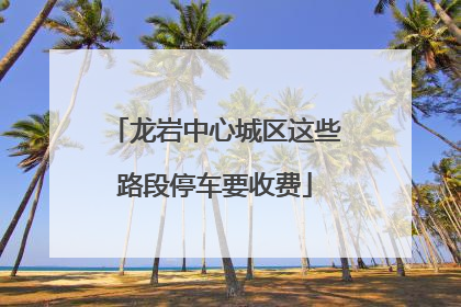 龙岩中心城区这些路段停车要收费