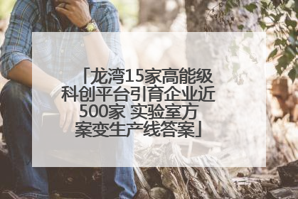 龙湾15家高能级科创平台引育企业近500家 实验室方案变生产线答案