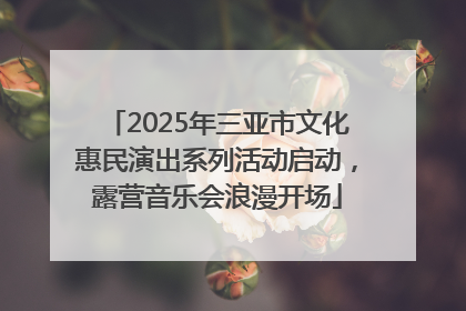 2025年三亚市文化惠民演出系列活动启动，露营音乐会浪漫开场