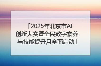 2025年北京市AI创新大赛暨全民数字素养与技能提升月全面启动
