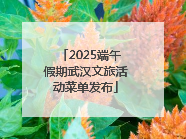 2025端午假期武汉文旅活动菜单发布
