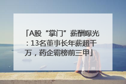 A股“掌门”薪酬曝光：13名董事长年薪超千万，药企霸榜前三甲